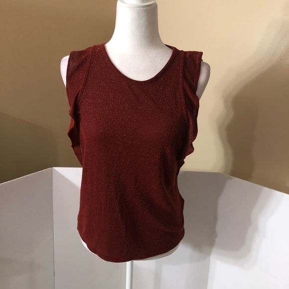 Madewell Ribbed Metallic Knit Top EUC - Picture 3 of 8